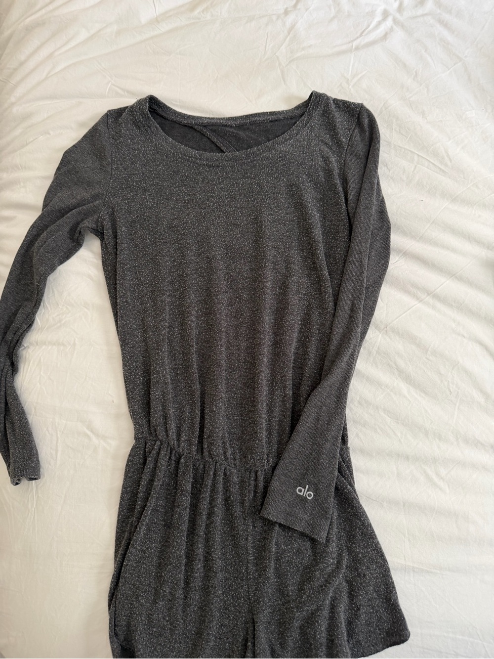 ALO Yoga Charcoal Gray Long-Sleeve Jumpsuit Romper